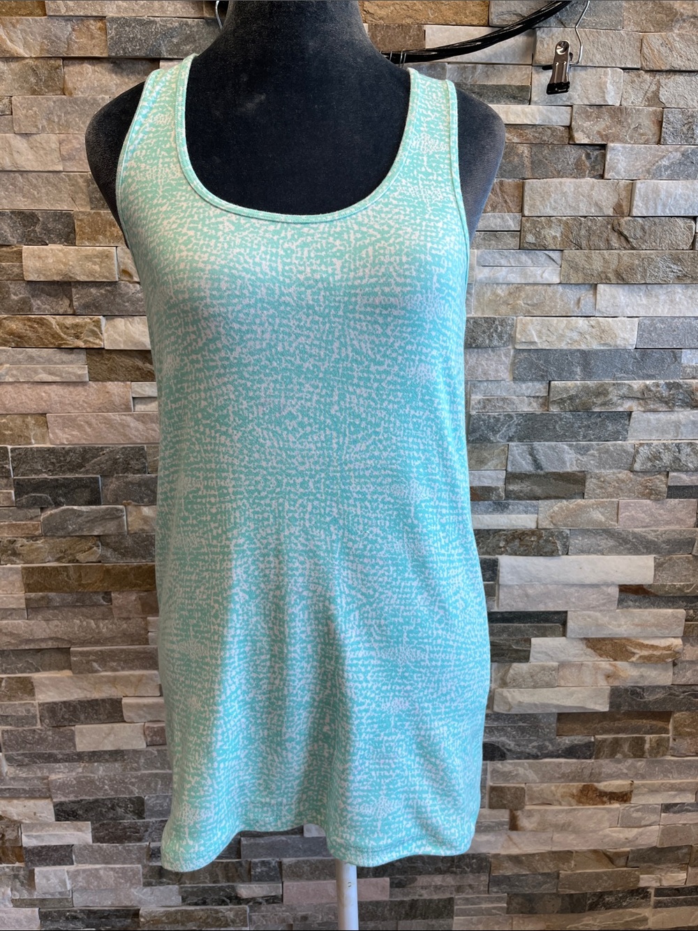 bcg Mint Green Printed Tank It has small red spots; see the photo.